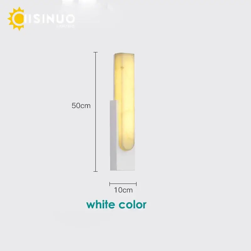 Modern matte gray and white 6＂led marble wall sconce with glowing yellow panel for living room lighting