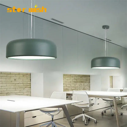 Modern matte green macaron ceiling chandelier with sleek circular pendant lights for decorbites colorful macaron decor