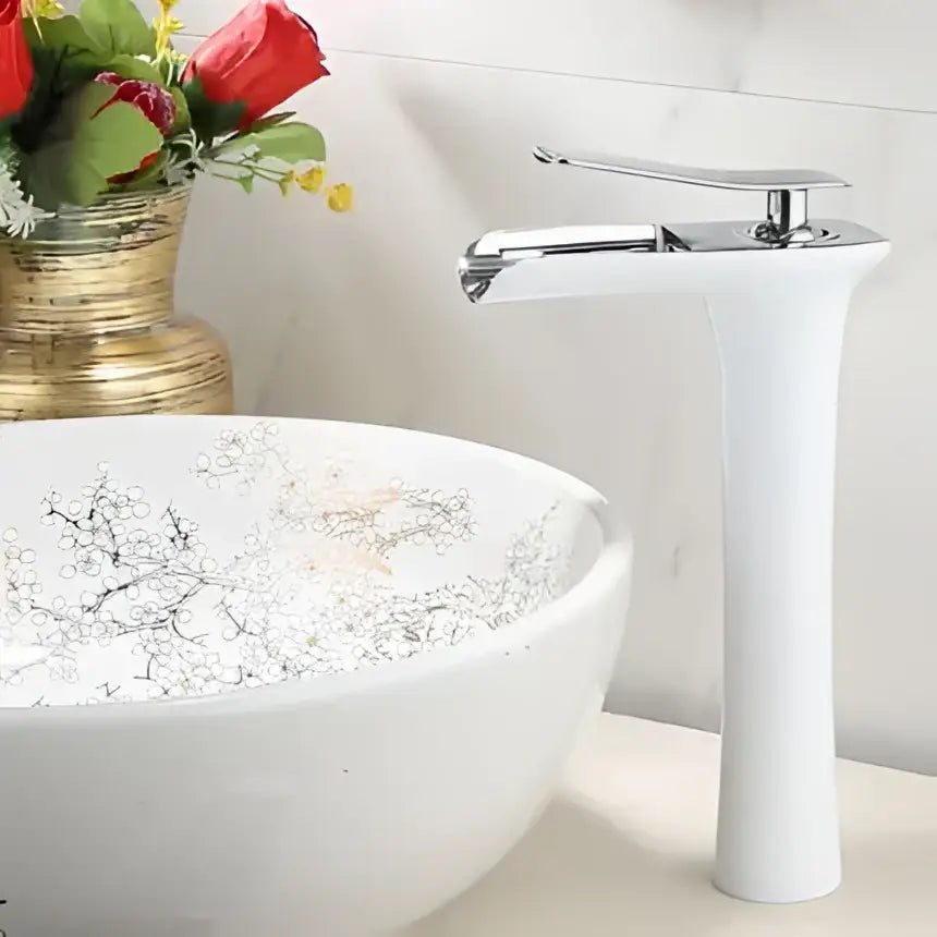 Modern matte grey waterfall brass basin faucet with chrome finish and sleek minimalist design for bathroom sink decorbites grey waterfall