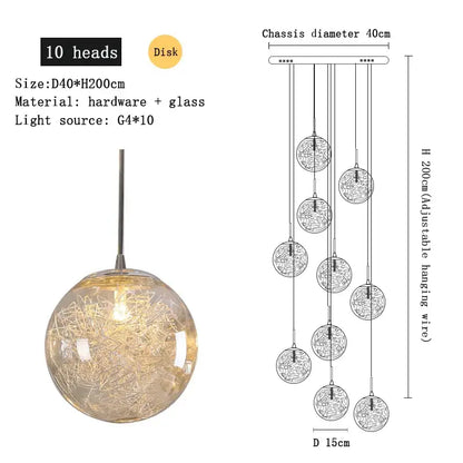 Modern mesh crystal ceiling chandelier with a clear glass globe and warm LED bulbs by decorbites crystal ceiling
