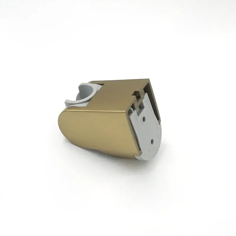Modern minimalist gold and gray plastic adjustable shower head holder for bathroom wall mount with sleek design
