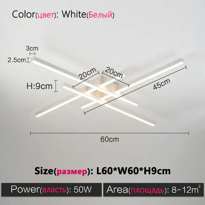 White modern minimalist ceiling lamp with intersecting rectangular bars for living room decorbites black chandelier led