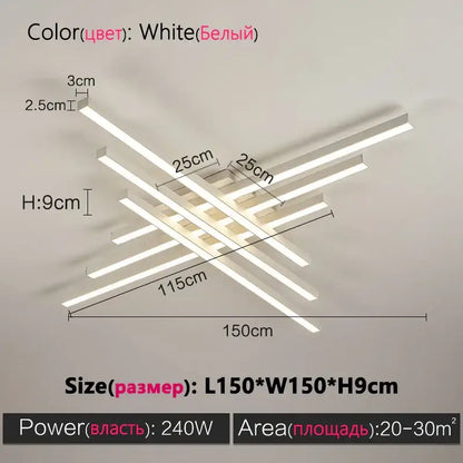 White modern led ceiling light fixture with intersecting rectangular bars for decorbites black chandelier led ceiling use