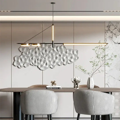 A modern minimalist black chandelier pendant light with geometric metallic design for dining room decorbites black chandelier
