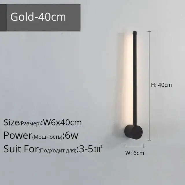 Gold-finished 40cm tall wall lights with sleek cylindrical design and warm illumination for decorbites creative staircase wall