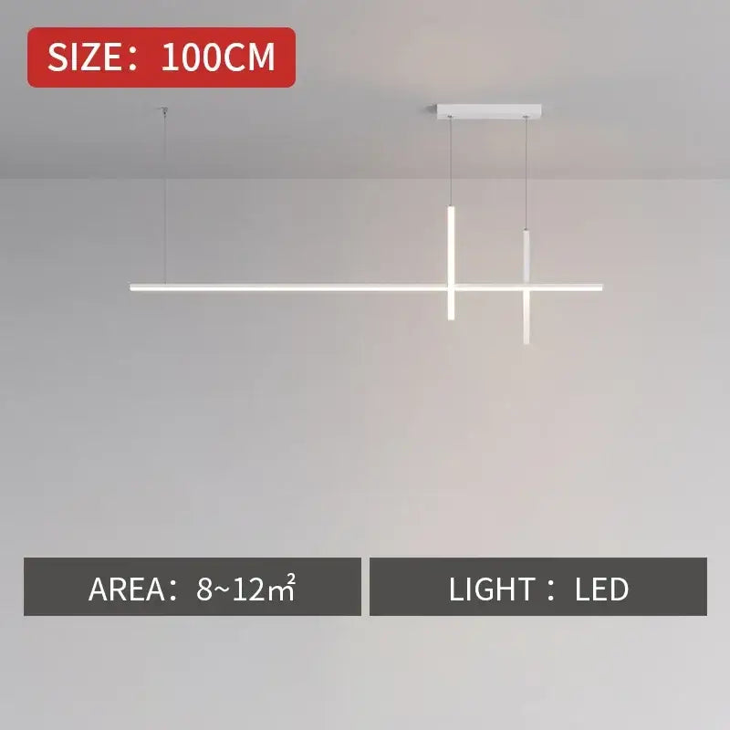 Modern minimalist black dimmable led pendant light with white geometric design 100cm length decorbites dimmable led