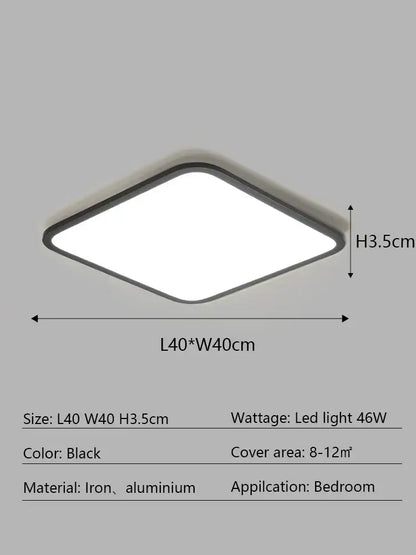 Modern minimalist black diamond-shaped led ceiling lamp made of iron and aluminum for living room decorbites ceiling lamp