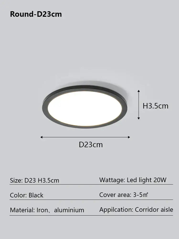 Modern minimalist black led ceiling lamp with sleek iron and aluminum frame ideal for corridor aisle lighting decorbites led ceiling