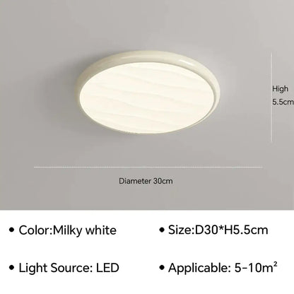 Modern minimalist black decorbites led ceiling light with milky white circular textured surface for bedroom use
