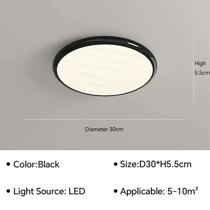 Modern minimalist black decorbites led ceiling light with sleek design 30cm diameter for bedroom use with remote
