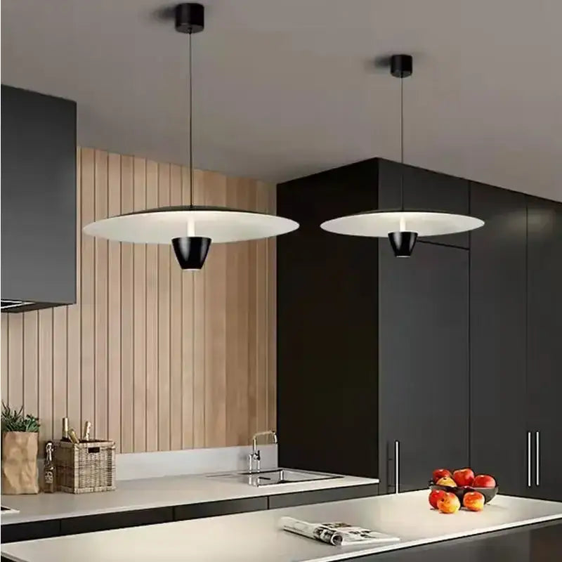 Modern minimalist black led pendant light with sleek design for dining room decorbites black led hanging fixture
