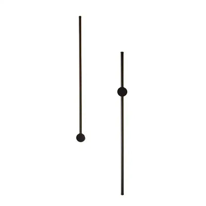 Modern minimalist black led strip wall lamp with sleek cylindrical rods and matte spherical accents for staircase lighting