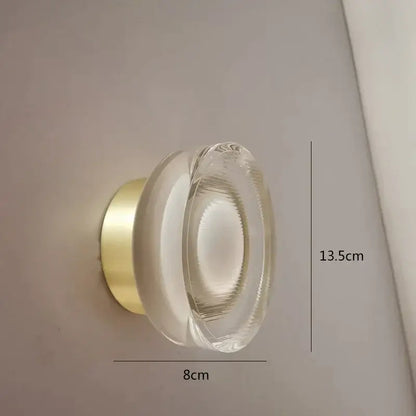 Modern minimalist black wall lamp with frosted glass and clear glass knob with brushed brass base for bathroom decorbites light luxury