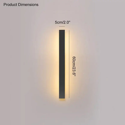 Modern minimalist black waterproof led wall light with sleek rectangular design and warm ambient lighting for decorbites wall light