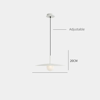 Minimalist white pendant light with disc-shaped shade and adjustable black cord for decorbites flying saucer chandelier