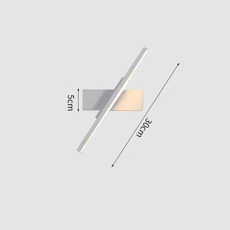Modern minimalist led wall lamp with sleek slim rectangular design and matte white finish for bedroom lighting