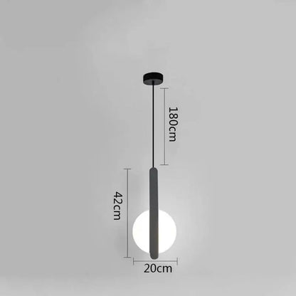 Modern minimalist black ring pendant lamp with sleek cylindrical stem and glowing white spherical bulb for dining room decorbites black ring pendant