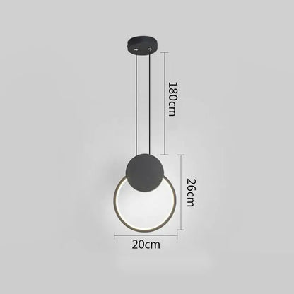 Modern minimalist black ring pendant lamp with illuminated circular design ideal for dining room decorbites black ring