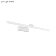White rectangular led wall sconce with sleek minimalist design for modern black and white tubular vanity lamp bathroom use