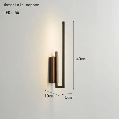Modern minimalist brushed bronze and gold brass wall sconce with sleek vertical bars for bedroom decorbites brass wall use