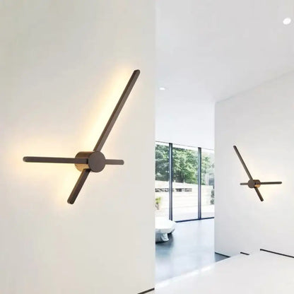 Modern minimalist wall lamp with coffee finish matte bronze circular base and four slender arms for bedroom sconce 220v-240v 110v-120v