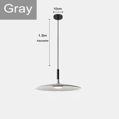Gray minimalist pendant light with sleek disc-shaped shade and adjustable 1.5m length from decorbites colorful ufo pendant lights