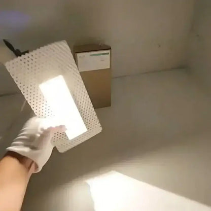Modern minimalist white perforated plastic trowel with rectangular led underground lamp for garden stairway lighting