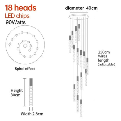 Modern minimalist crystal led pendant light with sleek metallic finish and adjustable wires for customizable height decorbites crystal led