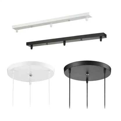 Modern minimalist decorbites ceiling chandelier with white and matte black lamp base and sleek ceiling chandelier plate design