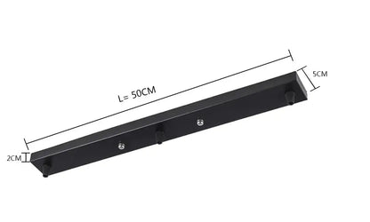 Black metal coat rack with five hooks measuring 50cm for decorbites ceiling chandelier plate lamp base kit