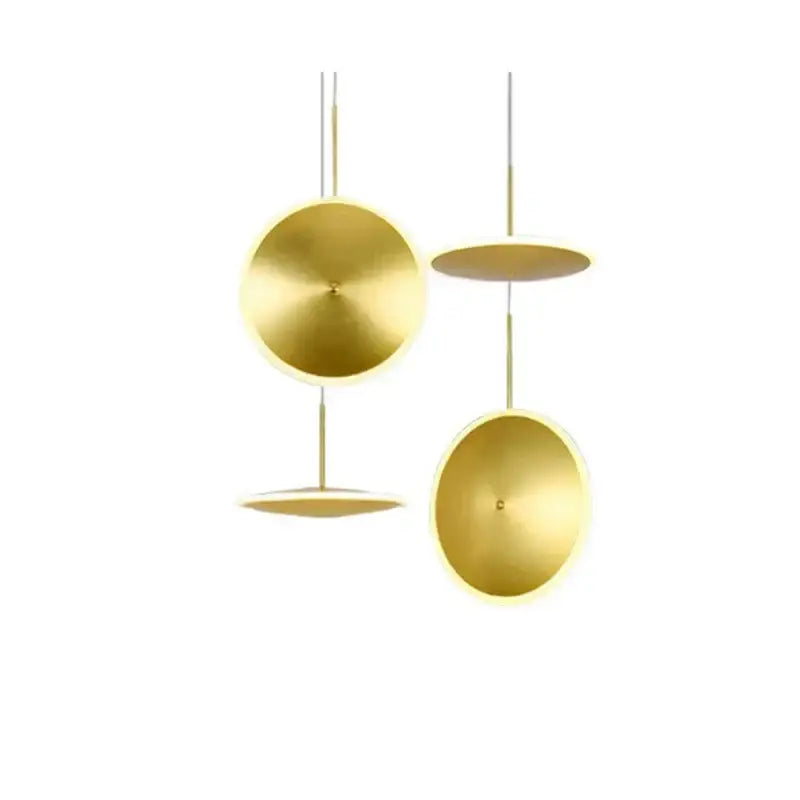 Modern minimalist gold led pendant light featuring gold-toned disc design for kitchen island decorbites pendant light