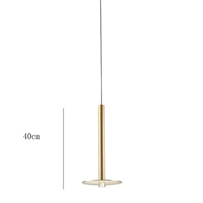 Modern minimalist brass pendant light with clear crystal accent from decorbites gold tube led for kitchen dining room decor