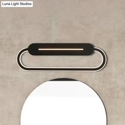 Modern minimalist gray acrylic oval led wall sconce with black and white sleek oval led design for bedroom lighting