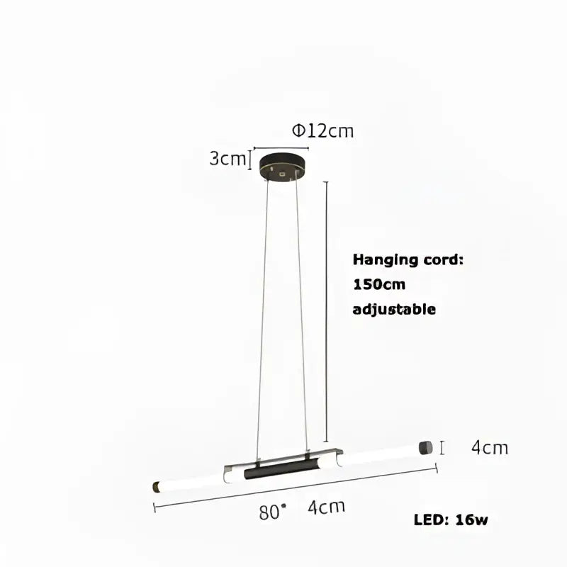 Modern minimalist led black gold designer chandelier with sleek black top and elongated white led bar for dining room decorbites led black