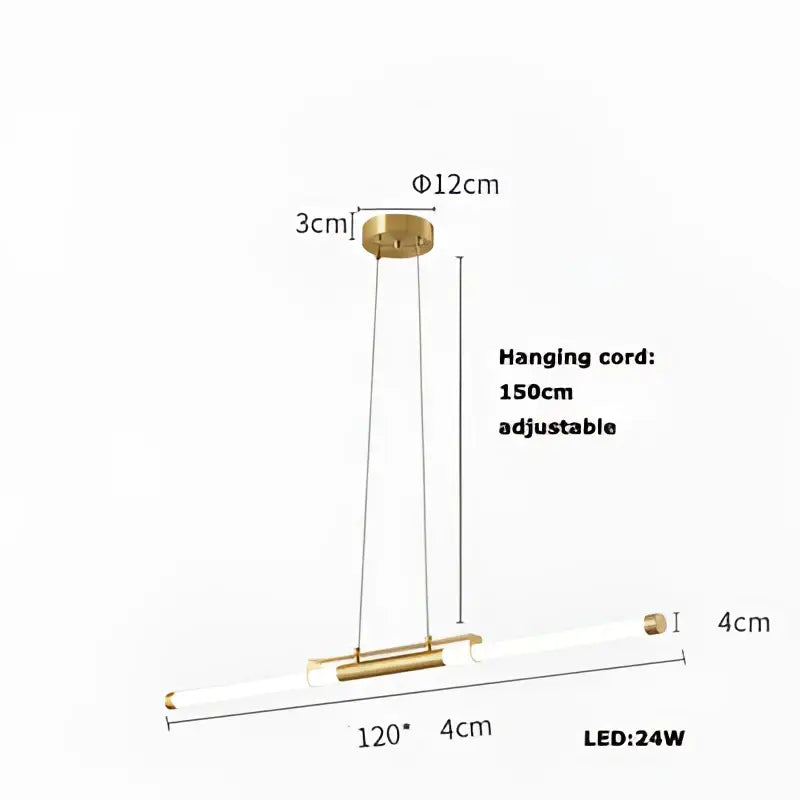 Modern minimalist led black gold designer chandelier with gold-toned cylindrical led bulbs and adjustable hanging cord for dining room decorbites led black