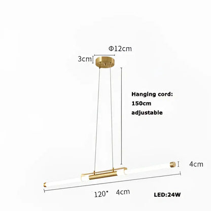 Modern minimalist led black gold designer chandelier with gold-toned cylindrical led bulbs and adjustable hanging cord for dining room decorbites led black
