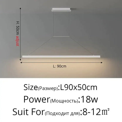 Modern minimalist led pendant light with sleek white rectangular design and adjustable height for dining room use