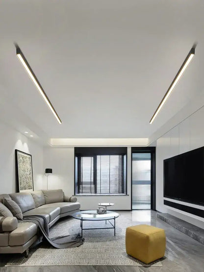 Modern minimalist linear led ceiling light with sleek design enhances living room decorbites led ceiling lighting