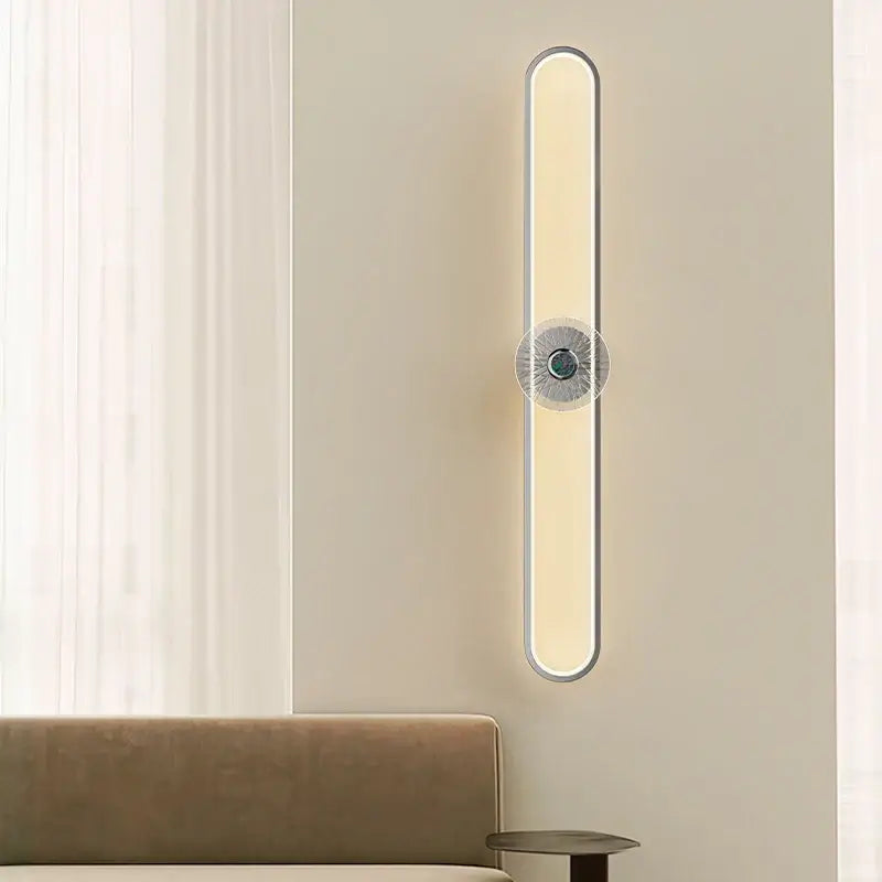 Modern minimalist silver led strip wall light with sleek frame and teal accent ideal for living room decorbites led strip