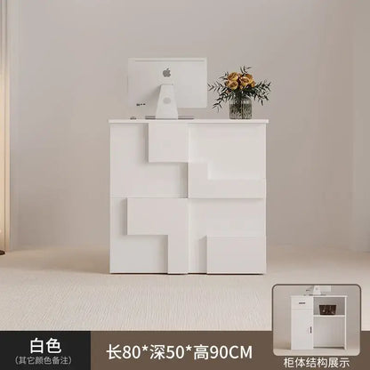Modern minimalist white geometric living room lockers with clean surfaces and smooth design for living room storage
