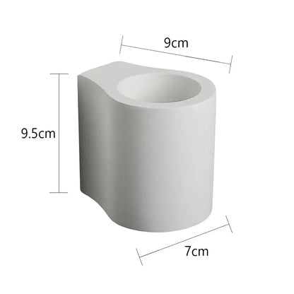 Modern minimalist white gypsum led wall lamp featuring a white ceramic cylindrical cup with a matte finish