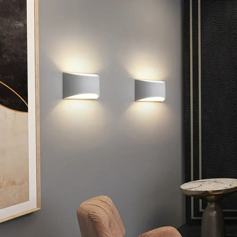 Modern minimalist white gypsum led wall lamp with sleek rectangular design for bedroom lighting wall lamp