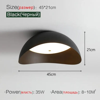 Modern minimalist black semi-spherical ceiling lamp with smooth matte finish and warm white light for bedroom decorbites ingot ceiling lamp