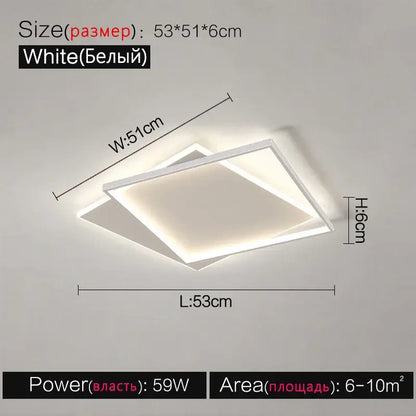 Modern minimalist white led ceiling lamp with layered design as bedroom ambient light decorbites led ceiling lamp