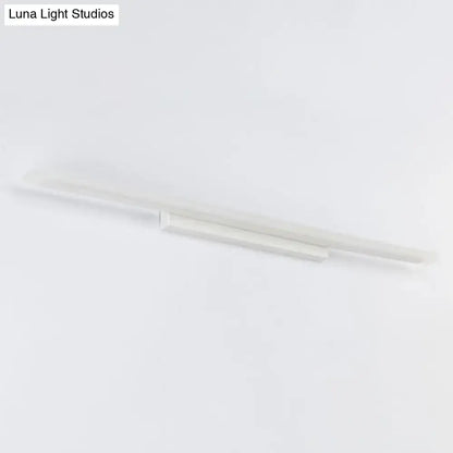 Modern minimalist white led vanity light fixture with sleek linear design for bathroom light fixture use