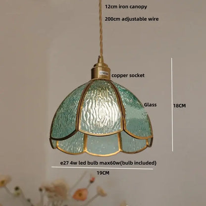 Modern moon ceramic led pendant lamp in teal glass with brass frame and copper socket for dining room decorbites ceramic led