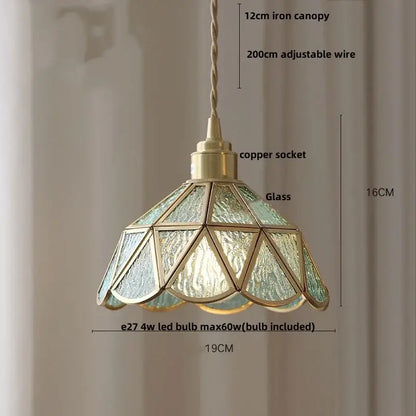 Modern moon ceramic led pendant lamp with brass frame and green glass panels for dining room decorbites ceramic led pendant