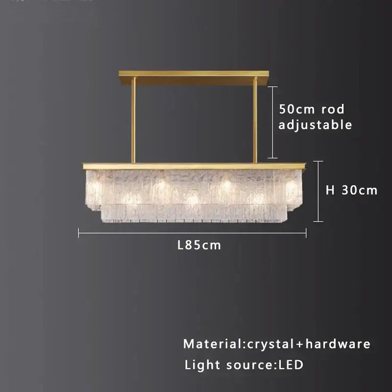 Modern multi tiered gold elegant crystal glass chandelier with cascading tiers and led lighting for dining room decorbites elegant crystal