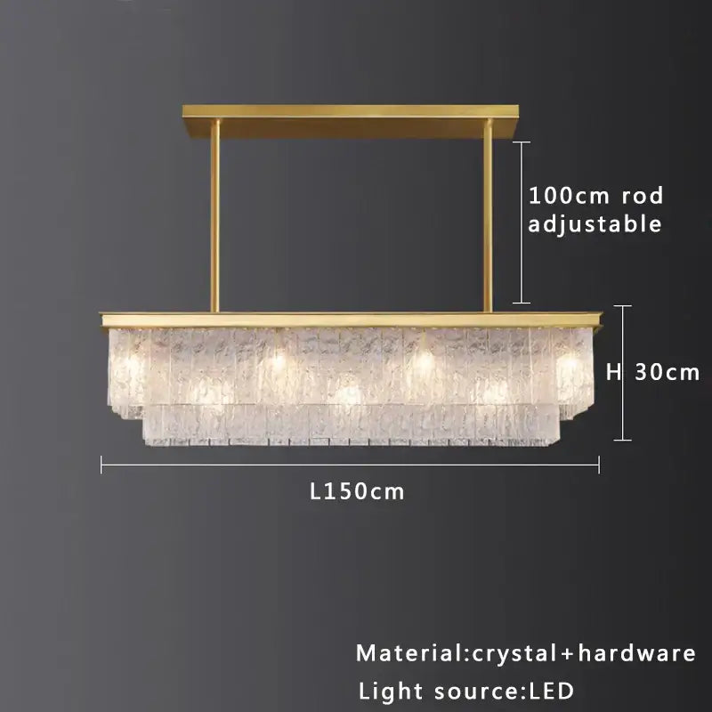 Modern multi tiered gold elegant crystal glass chandelier with textured clear panels for dining room decorbites elegant crystal