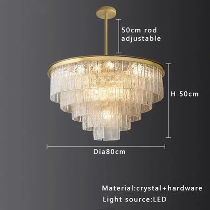 Modern multi tiered gold elegant crystal glass chandelier with brass finish and led lighting for dining room decorbites elegant crystal